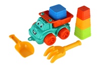 Sada na písek 6ks plast auto na volný chod s doplňky 2 barvy v síťce 16x13x21cm 12m+