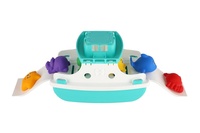 Loď/Trajekt do vody plast s doplňky v síťce 16x16x25cm