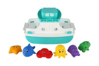 Loď/Trajekt do vody plast s doplňky v síťce 16x16x25cm