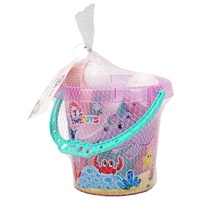 Sada na písek a k vodě plast kbelík, mlýnek s doplňky v síťce 17x16cm