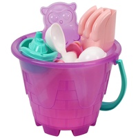 Sada na písek a k vodě plast kbelík, mlýnek s doplňky v síťce 20x19cm