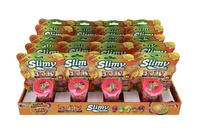 Sliz - hmota 100g v barvě ovoce 8cm 5 druhů v plastové krabičce na kartě