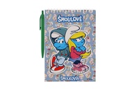 Poznámkový blok/notes Šmoulové s perem kroužkový linkovaný/prázdný 60 stran 15x22cm v sáčku