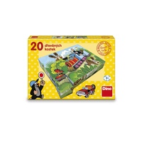 Kostky kubus Krtek a dopravní prostředky dřevo 20ks v krabičce 27,5x19x4,5cm