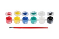 Akrylové barvy 12ks se štětcem na kartě 11x26,5cm