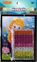 Mozaika mini obrázek mořská panna 10x16cm 6 druhů v sáčku 24ks v boxu