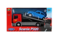 Auto odtahovka Welly Scania P320 + auto kov/plast 15cm mix druhů
