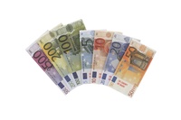 Eura peníze do hry na kartě