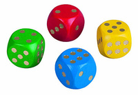 Hrací Kostka barevná dřevěná 25mm 1ks