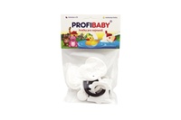Kousátka zvířátka + přívěsky plast černobílé 9cm 4 druhy v sáčku 0m+