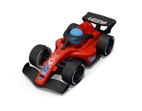 Závodní vůz formule 21cm s figurkou červená v krabici 22x10,5x11cm 24m+