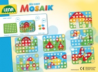 Mozaika klobouček příroda 3,2cm hladký 36ks + předlohy 7ks pro nejmenší v krabici 33x24x4cm 24m+