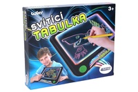 Tabulka kreslící svítící barevná plast 25cm na baterie se světlem v krabici 30x25cm