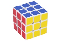 Kostka hlavolam 3x3x3 plast ve fólii 6x6x6cm 6ks v boxu
