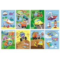 Kouzelné malování vodou Doprava omalovánky/blok 12x14cm + štětec 8 listů v krabičce