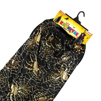 Čarodějnický plášť s kloboukem černý s potiskem pavučin pro dospělé