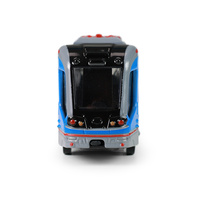 Tramvaj Kovová modrá 20cm otevírací dveře na zpětný chod