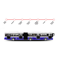 Autobus česky hlásí zastávky kloubový modrý 36cm