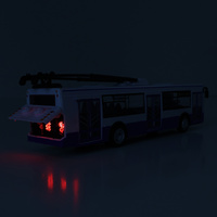 Trolejbus modrý hlásí zastávky 28cm