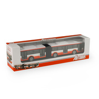 Kovový autobus červený 18 cm