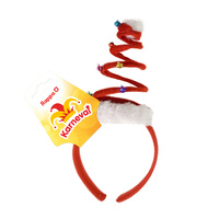 Čelenka vánoční červená s rolničkami