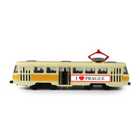 Tramvaj kovová žlutá 16 cm PRAGUE