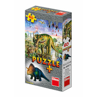 Dino Puzzle Dinosauři + figurka 60 dílků