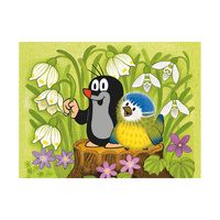 Dino Dřevěné kostky Kubus Krtek a ptáček 12 kostek