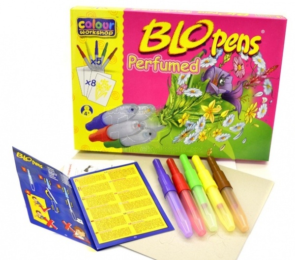 Foukací fixy na papír parfémované s vůní květin 5 ks v krabičce