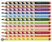 Stabilo Pastelky trojhranné 12ks pro praváky s ořezávátkem