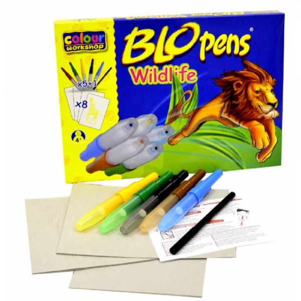 Foukací fixy na papír Wildlife 6 ks v krabičce