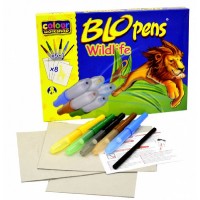 Foukací fixy na papír Wildlife 6 ks v krabičce