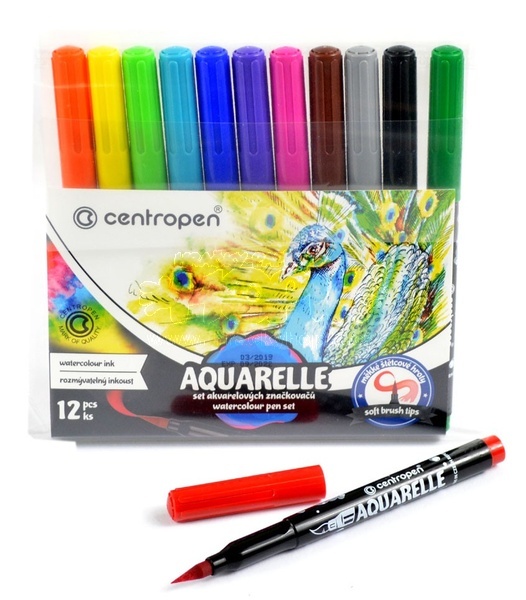 Centropen Akvarelové Fixy Popisovače 12 ks