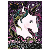 Kreativní sada škrabací obrázky Jednorožec