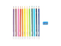 Pastelky MFP Gumovací trojhranné 12 ks s ořezávátkem