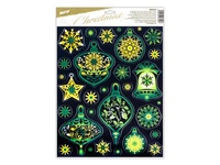 Okenní fólie vánoce glitrová 30x42cm různé druhy