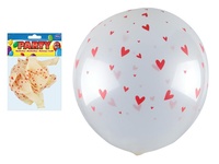 Balónek nafukovací 12ks sáček transparent potisk 30cm