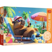 Puzzle Relax ve stylu kapybary 41x27,5cm 100 dílků v krabici 29x19x4cm