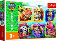 Puzzle Tlapková patrola/Paw Patrol Dino Movie: Dinosauří ostrov 27x20cm 30dílků v krabičce 21x14x4cm