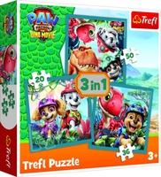 Puzzle 3v1 Tlapková patrola/Paw Patrol Dino Movie: Dinosauří ostrov 20x19,5cm v krabici