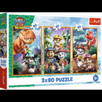 Puzzle 3v1 Tlapková patrola/Paw Patrol Dino Movie: Dinosauří hrdinové 3x80 dílků v krabici