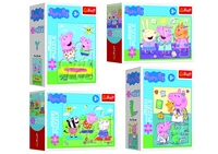 Minipuzzle miniMaxi 20 dílků Prasátko Peppa/Peppa Pig 4 druhy v krabičce 11x8cm 24ks v boxu
