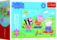 Minipuzzle miniMaxi 20 dílků Prasátko Peppa/Peppa Pig 4 druhy v krabičce 11x8cm 24ks v boxu