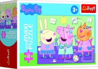 Minipuzzle miniMaxi 20 dílků Prasátko Peppa/Peppa Pig 4 druhy v krabičce 11x8cm 24ks v boxu