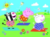 Minipuzzle miniMaxi 20 dílků Prasátko Peppa/Peppa Pig 4 druhy v krabičce 11x8cm 24ks v boxu