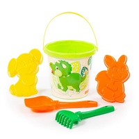 Sada na písek č. 117: Kbelíček velký IML; Lopatka č. 5; Hrabičky č. 5; Formičky (veverka+pejsek)