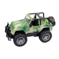 Made Jeep vojenský na setrvačník s reálným hlasem posádky 23cm