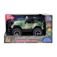 Made Jeep vojenský na setrvačník s reálným hlasem posádky 23cm