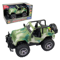 Made Jeep vojenský na setrvačník s reálným hlasem posádky 23cm