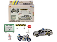Sada dálniční policie auto a motorka
